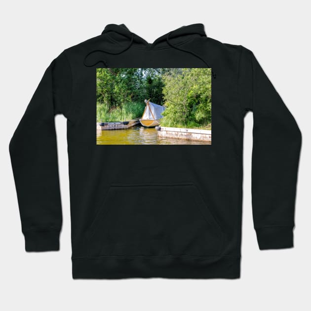 Wooden boat moored in the Norfolk Broads Hoodie by yackers1